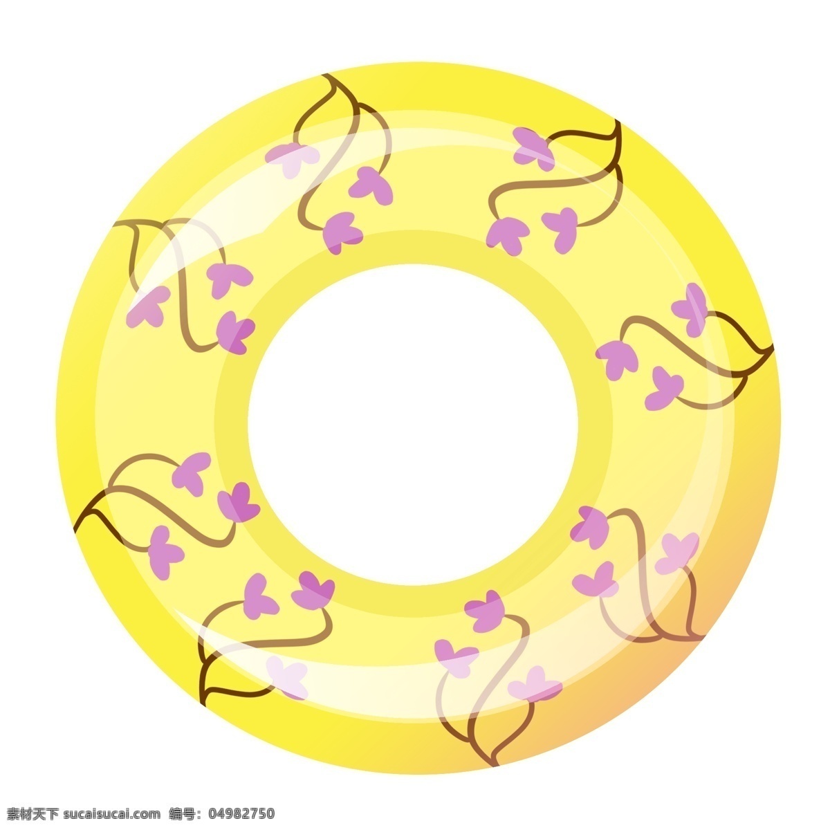 黄色 卡通 游泳 圈 游泳圈 圆形