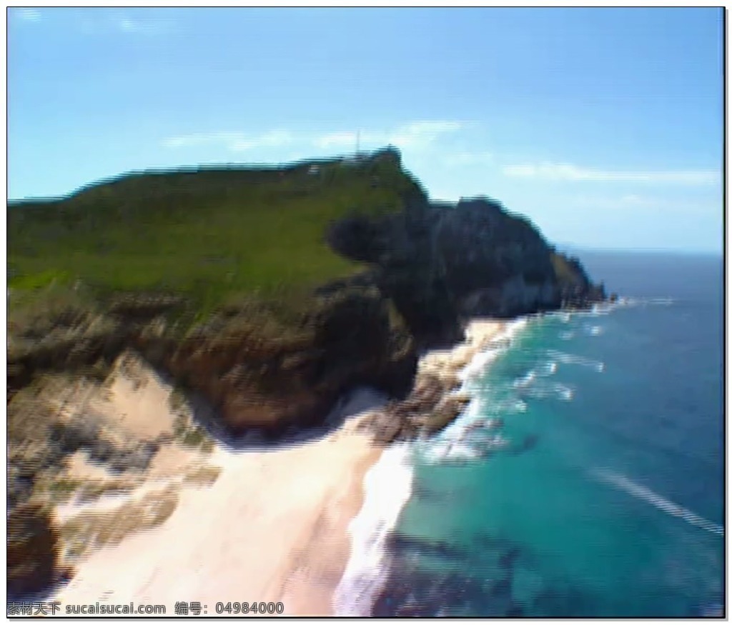 航拍 海洋 视频 绿色 蓝色 黄色 海浪 视频素材 动态视频素材