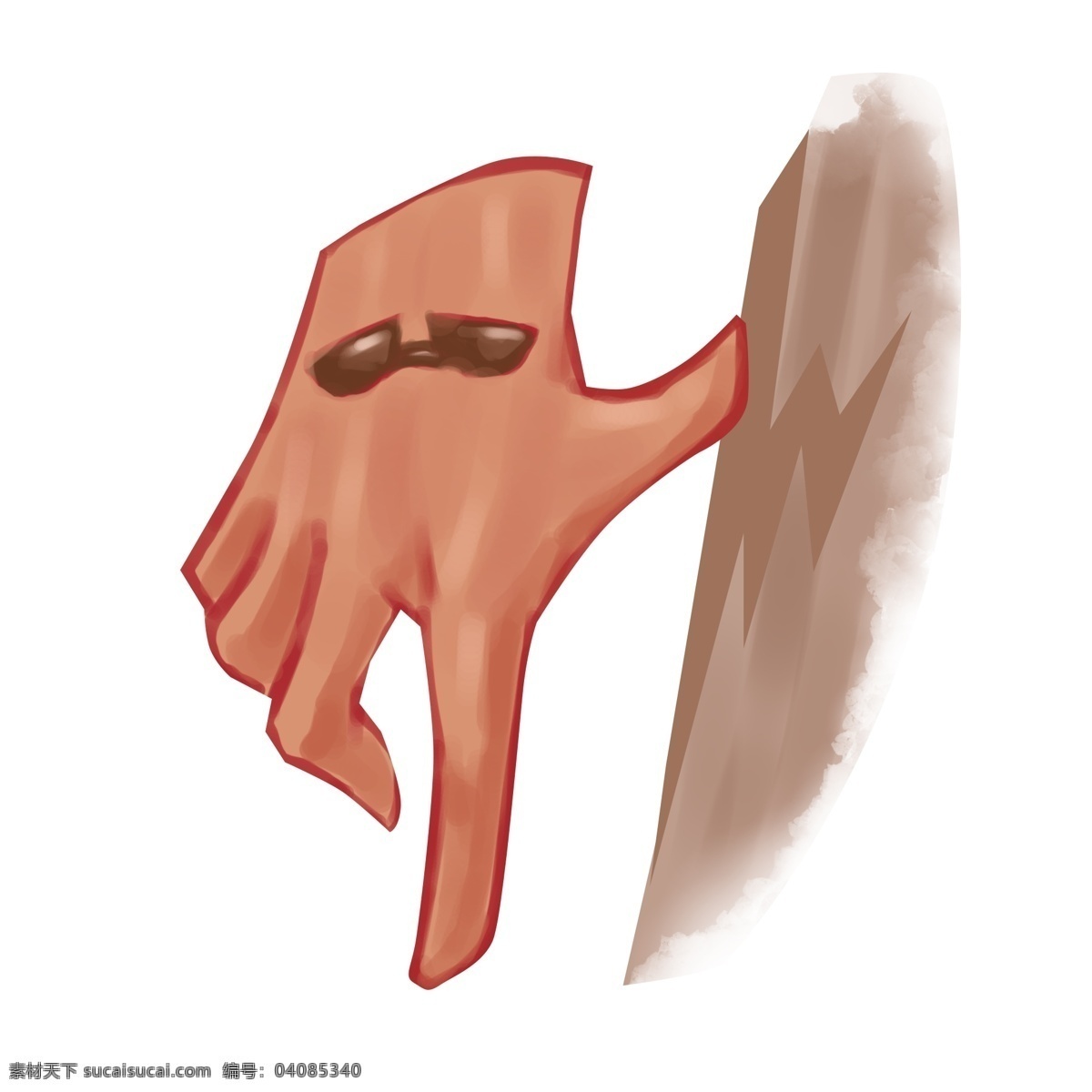 丈量 墙 手势 插画 丈量的手势 卡通插画 手势插画 比划手势 细长手指 长长的手指 靠墙的手势