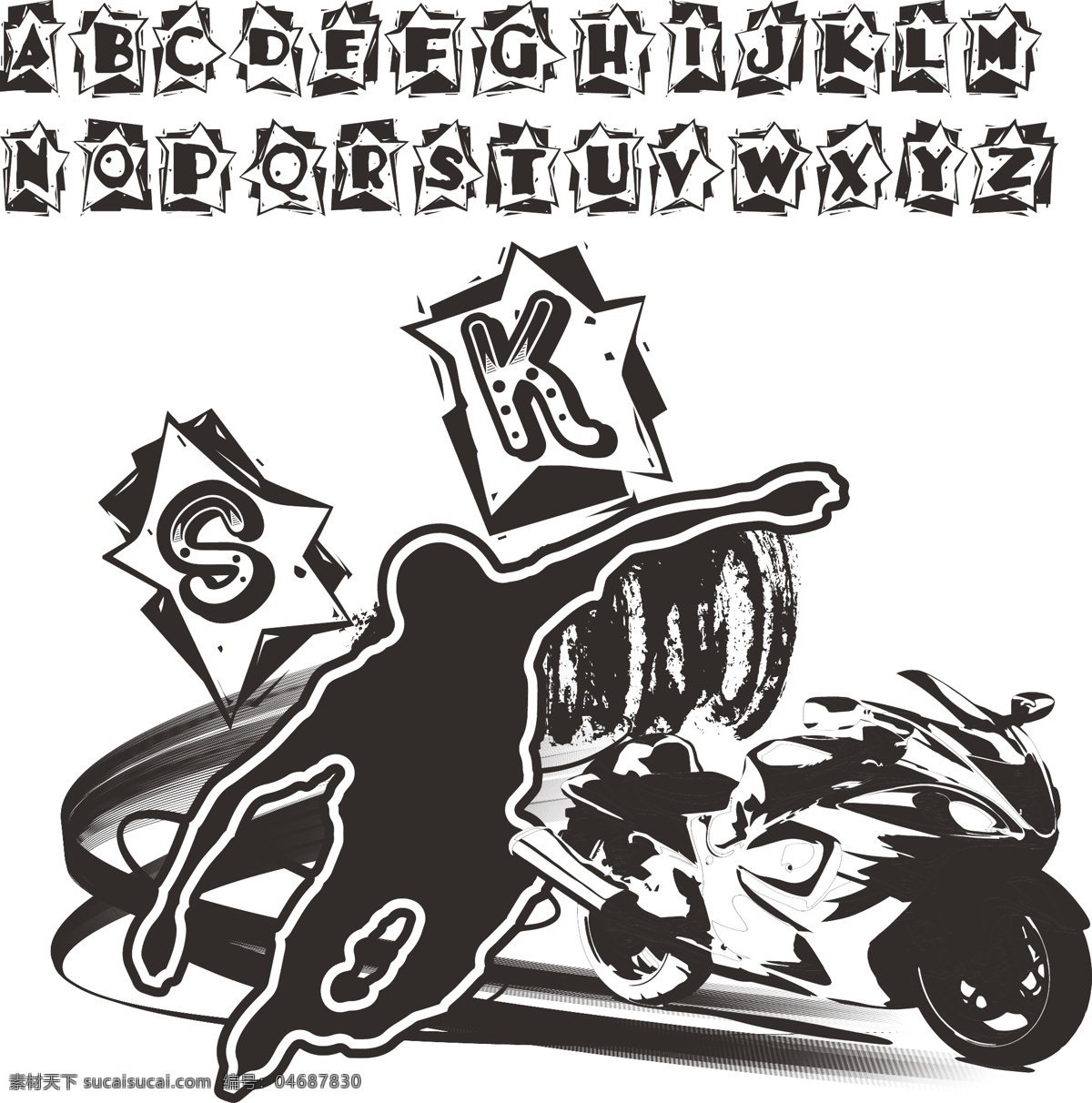英文 字母 logo 背景 标志花纹 底纹 黑白 极速 溜冰 sk 轮滑 飚车 标志 炫酷 摩托 飙车 墨色 线条 图案 摩托设计 矢量 拉风 卫衣图案 其他设计 矢量图 艺术字