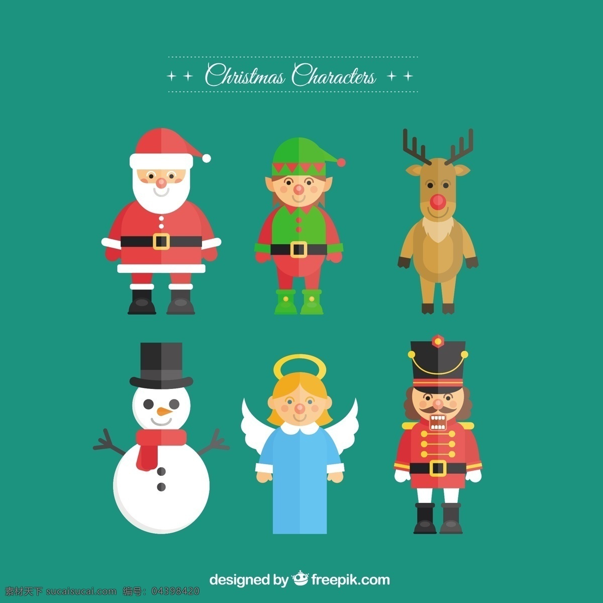 平面设计 中 圣诞 人物 圣诞节 新的一年 新年快乐 圣诞快乐 冬天快乐 圣诞老人 天使 克劳斯 平 性格 庆典 新的节日 堆雪人 驯鹿 一年 青色 天蓝色