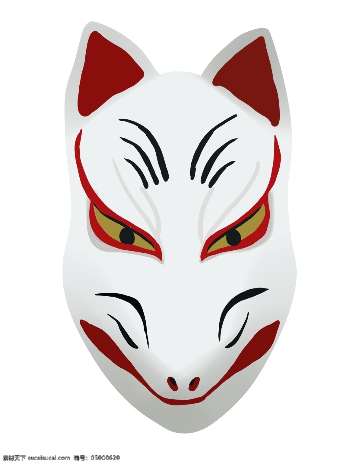 日本 狐狸 面具 插画 狐狸的面具 卡通插画 日本插画 日本特产 日本风情 日本物品 动物的面具