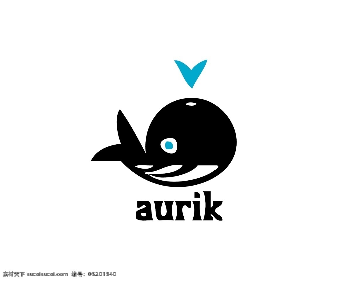 aurik 卡通 鲸鱼 标志 鲸鱼标志 卡通形象 哺乳动物 海洋馆 喷水 白色