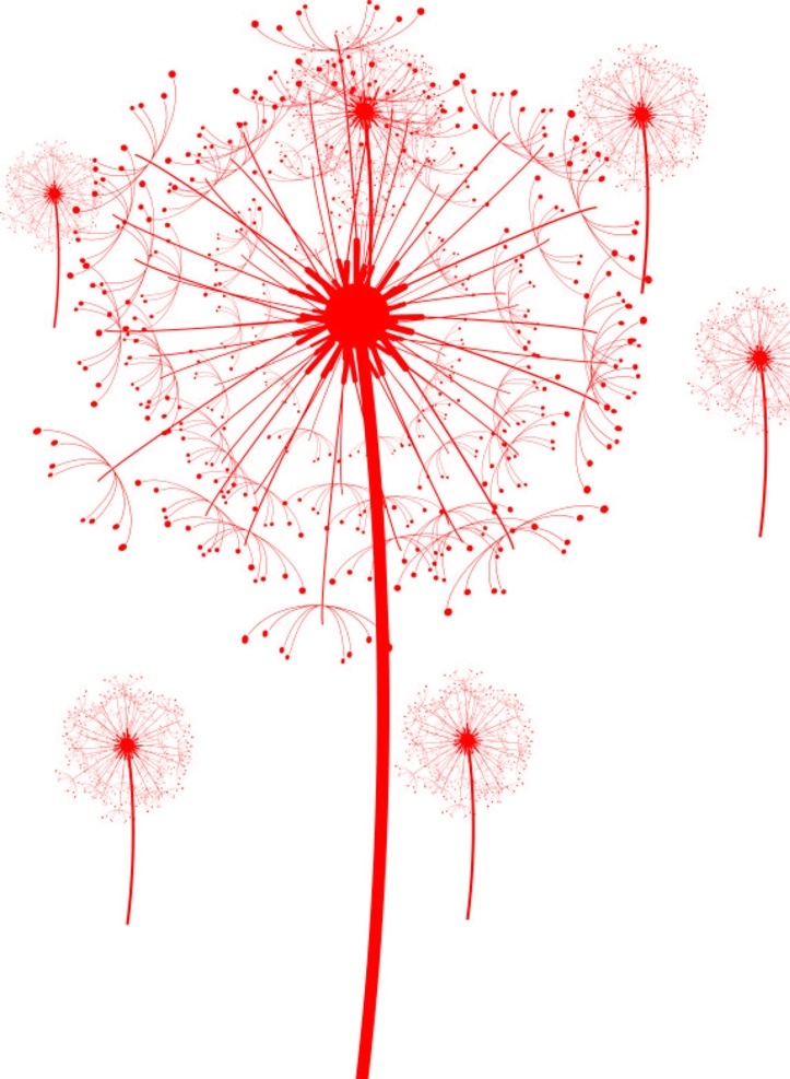 矢量蒲公英 矢量 蒲公英 蒲 公 英 花草树木素材 底纹边框 其他素材