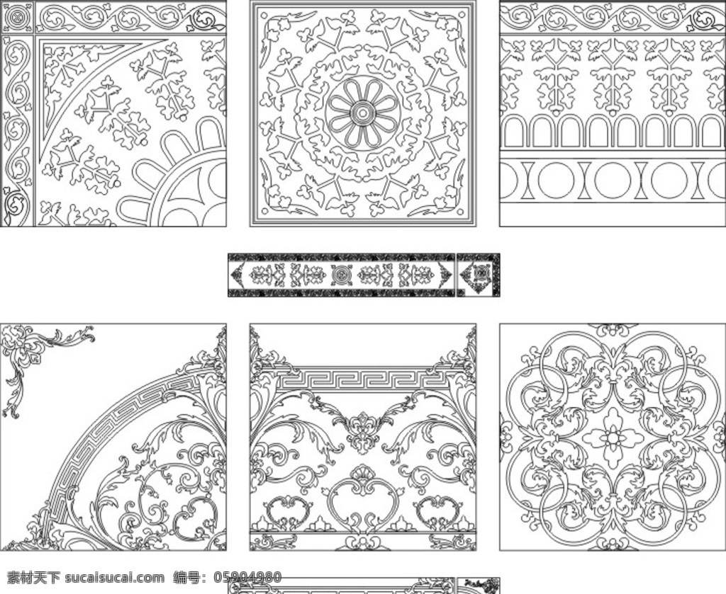 矢量 瓷砖 花纹 图 300 配件 暗纹 地毯花 拼花 花砖 矢量图 底纹边框 花边花纹