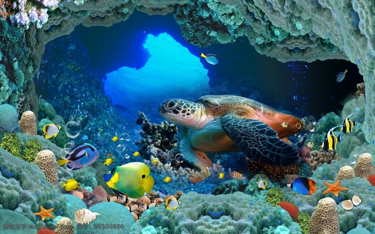 海底世界 海洋 3d 背景 墙 3d立体 立体背景墙 海底 海豚 海洋生物 背景墙 壁画 分层