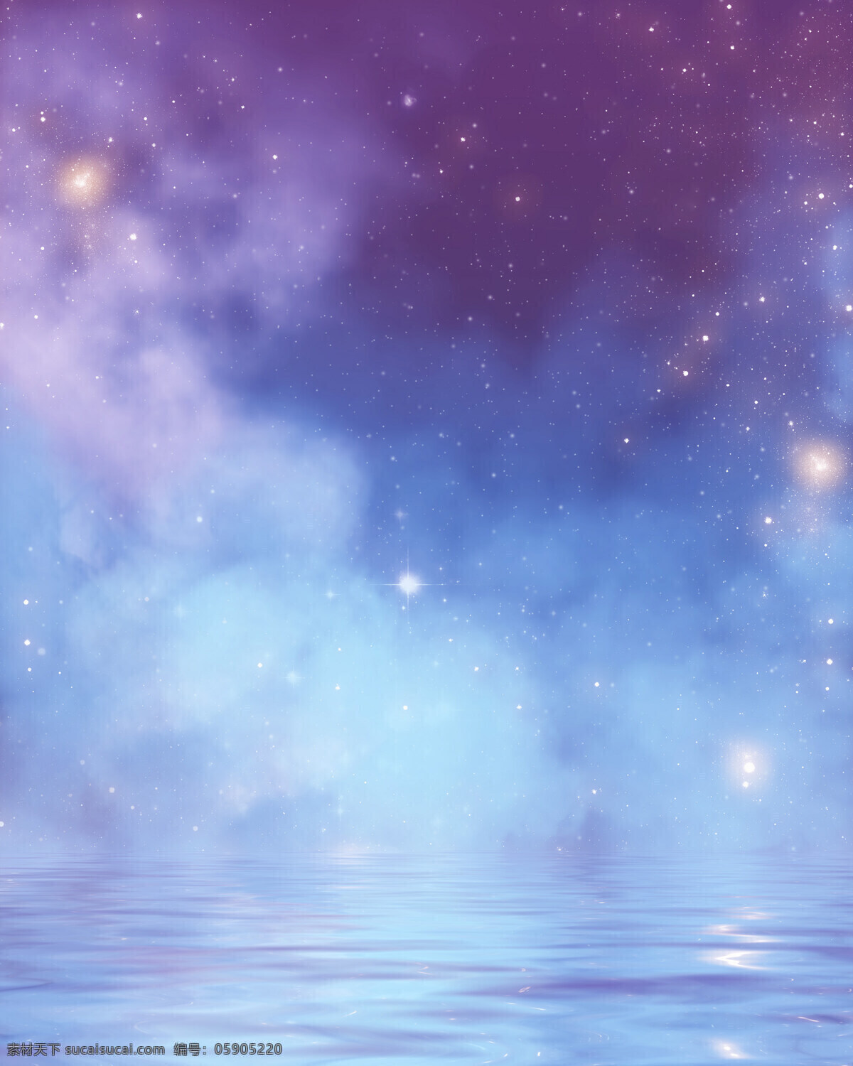 梦幻天空 紫色梦幻 天空 星星 水面 蓝色 光晕 迷纱 手绘 场景 背景 动漫动画 风景漫画