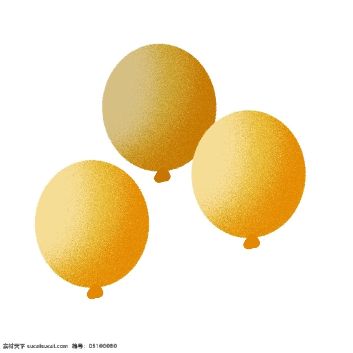 金色 气球 装饰 图案 黄色 圆形 卡通 彩色 水彩 创意 手绘 绘画元素 现代 简约