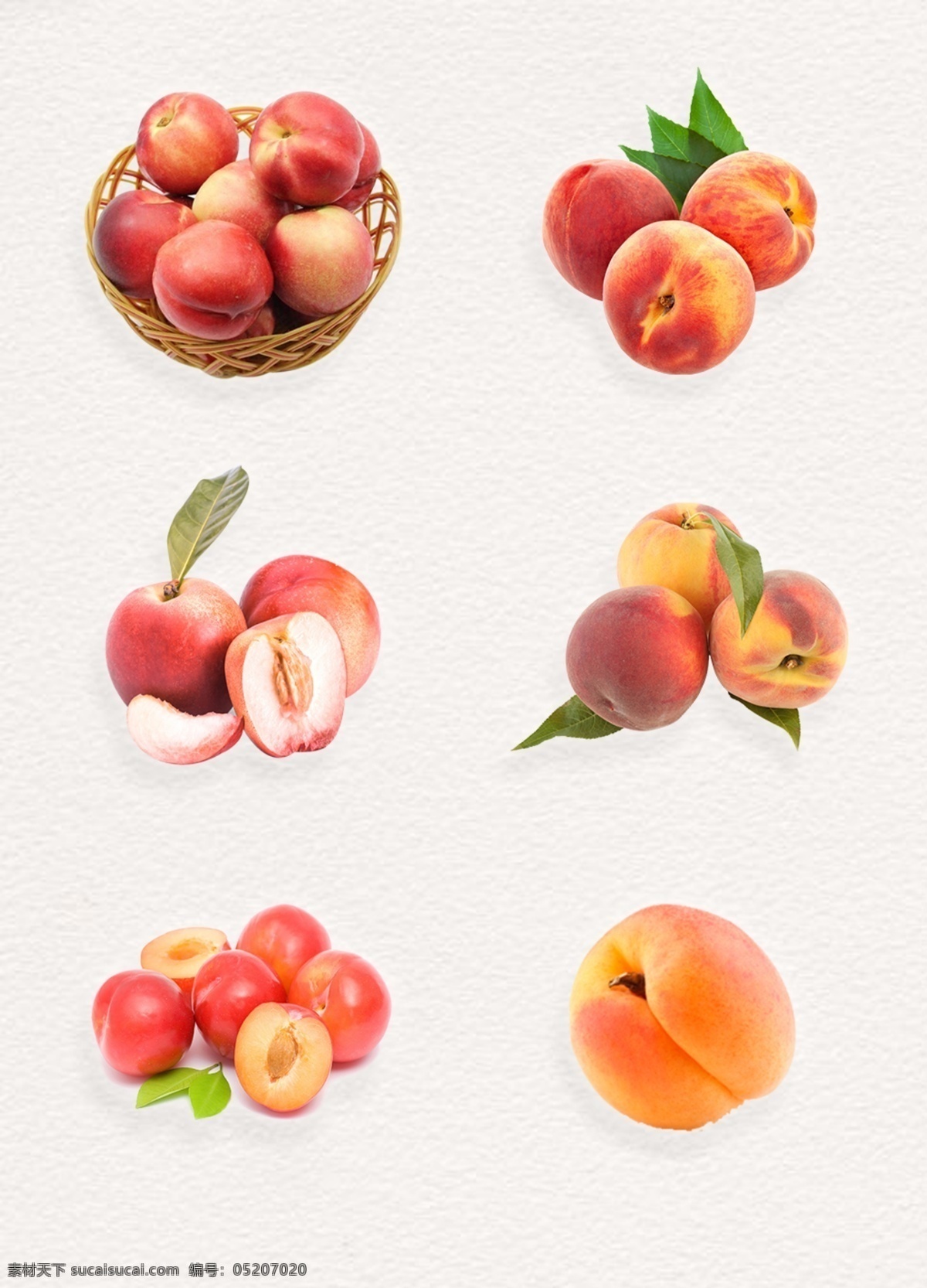 美味 饱满 桃子 产品 实物 元素 水果 产品实物 叶子 篮子里的桃子