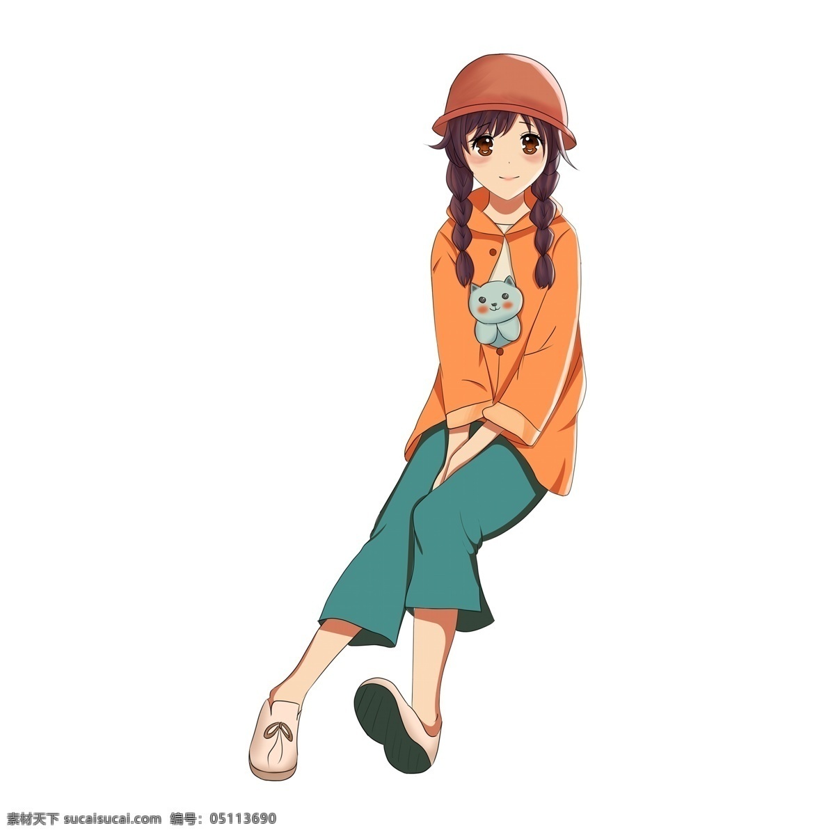 卡通 可爱 女孩 插画 人物 女孩元素 清新 可爱风 png元素 少女 免抠元素