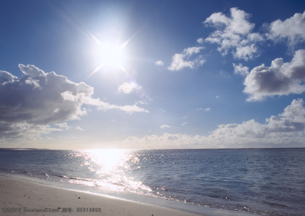 海边 阳光 白云 海滩 蓝天 旅游摄影 太阳 边阳光 自然风景 psd源文件