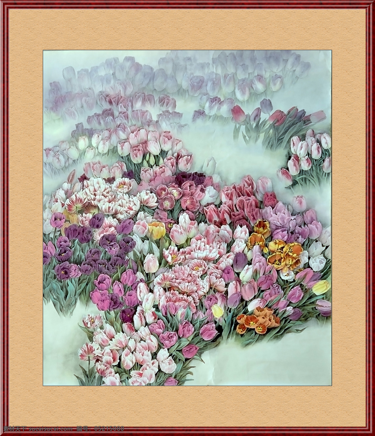 郁金香 工笔画 字画 国画 走廊挂画 客厅挂画 教室挂画 细笔画 工笔画欣赏 工笔画素材 绘画书法 文化艺术