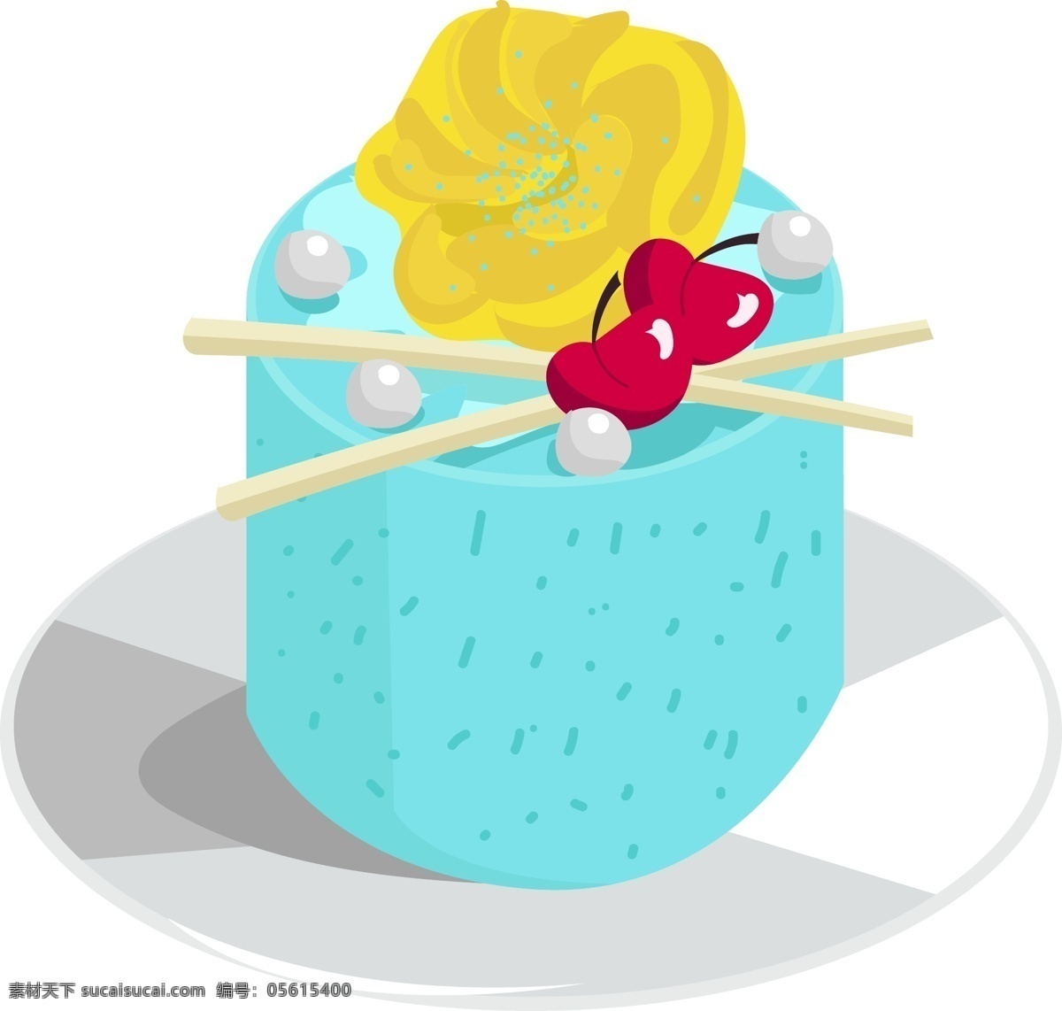 食物 清新 小 西点 商用 蛋糕 蓝色 黄色 红色 盘子 小西点 奶油 樱桃 珍珠 巧克力 白色