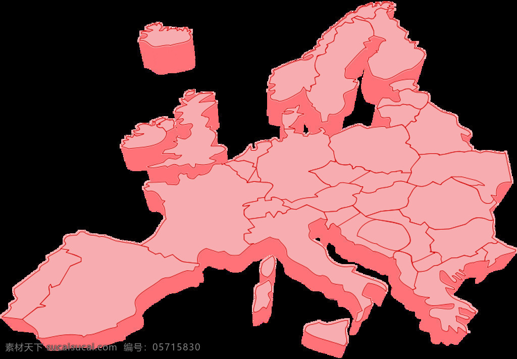 欧洲 地图 3d 插画集