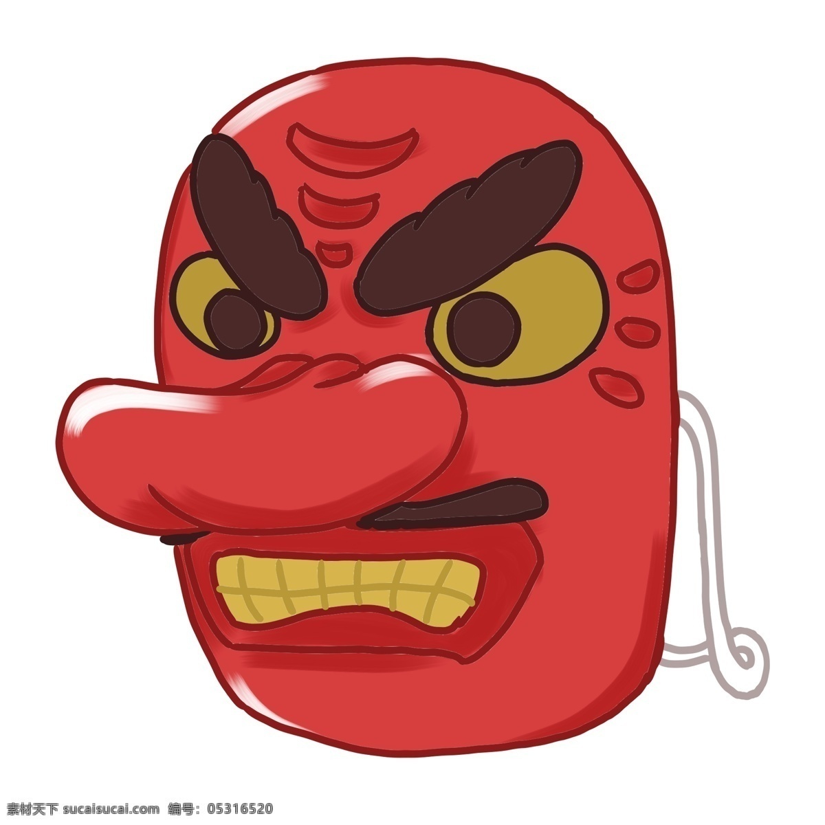 日本 社火 面具 插画 日本民俗 社火面具 万圣节 鬼脸 民俗物品 红色的面具 创意卡通面具