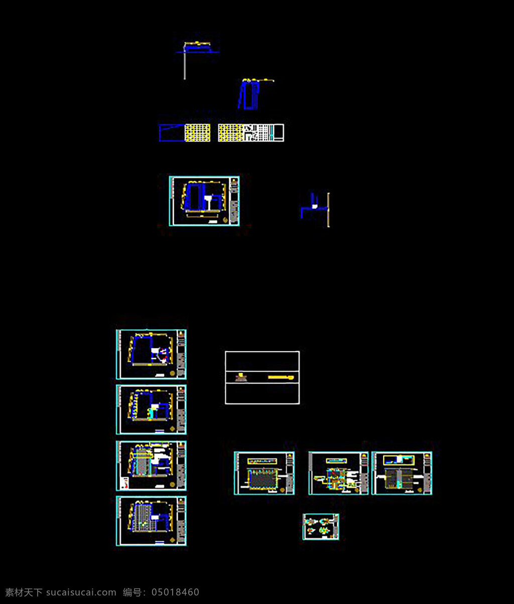 宾馆 大厅 平面图 施工图 某宾馆 dwg 黑色