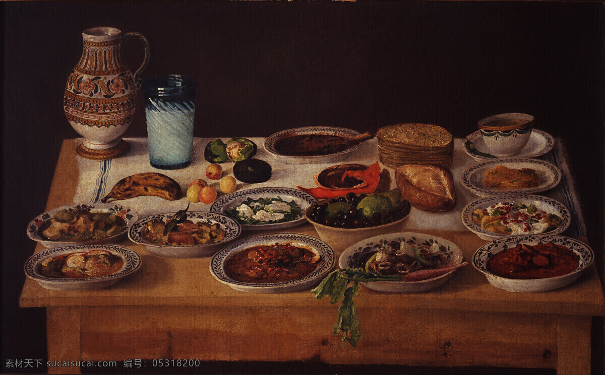 食 材 绘画书法 食材 文化艺术 饮食 油画 普埃拉厨房 各种食品 18世纪油画 装饰素材