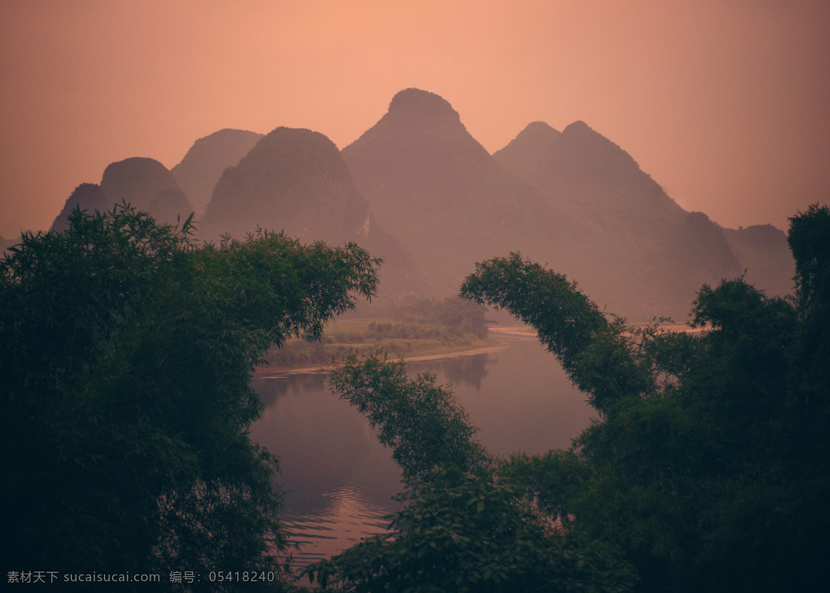 迷雾 桂林 山水 远山 河流 高 动态 风光摄影 自然风景 旅游摄影