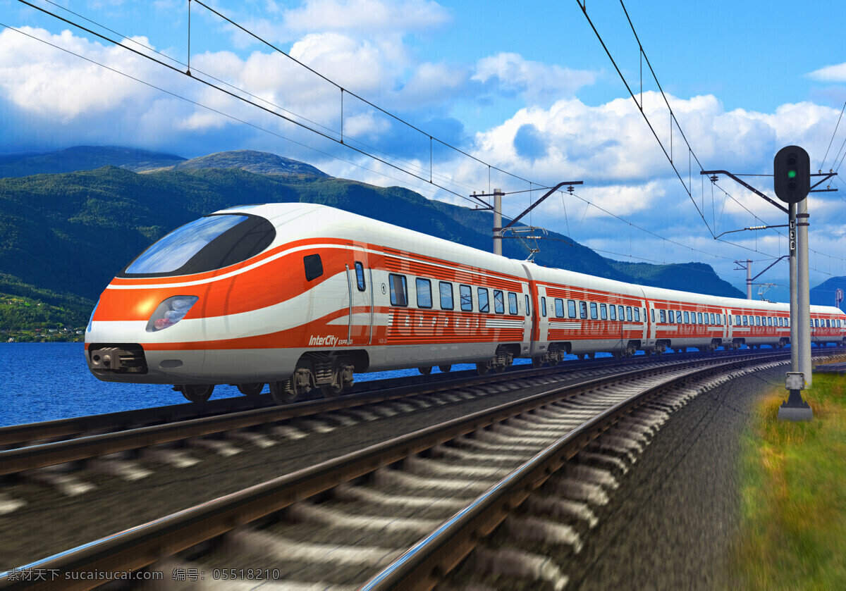 火车 运输 运行 铁道 铁路 铁轨 轻轨 高铁 钢轨 城市 高速 列车 交通工具 现代科技