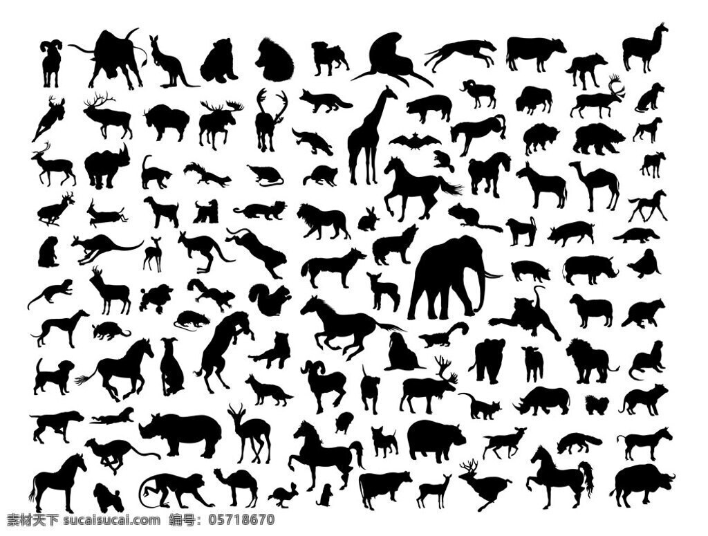 动物剪影设计 动物 动物剪影 动物世界 剪影 简笔画 生物世界