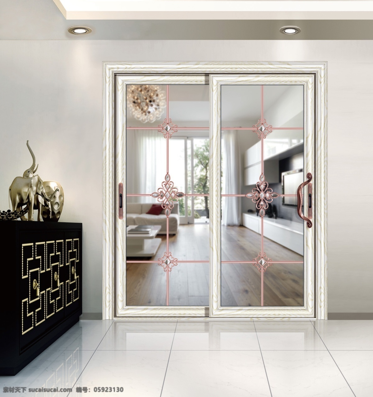 豪华 时尚 玻璃 移门 客厅 效果 镶嵌 铝合金 门 白色移门 时尚效果图 灰色