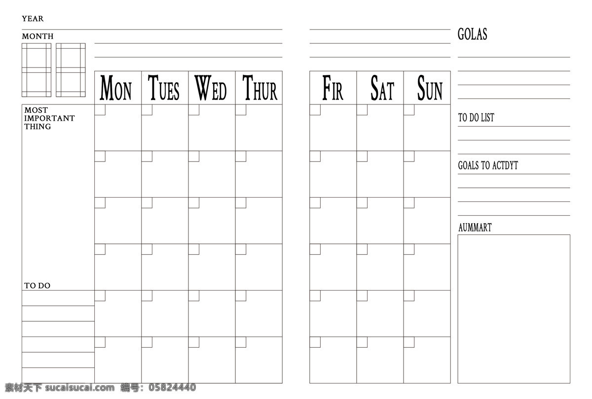 月计划表 日历 自律表 学习日程表 计划表 黑白 高级 办公 30天计划表 时间计划表 卡片 底纹边框 条纹线条