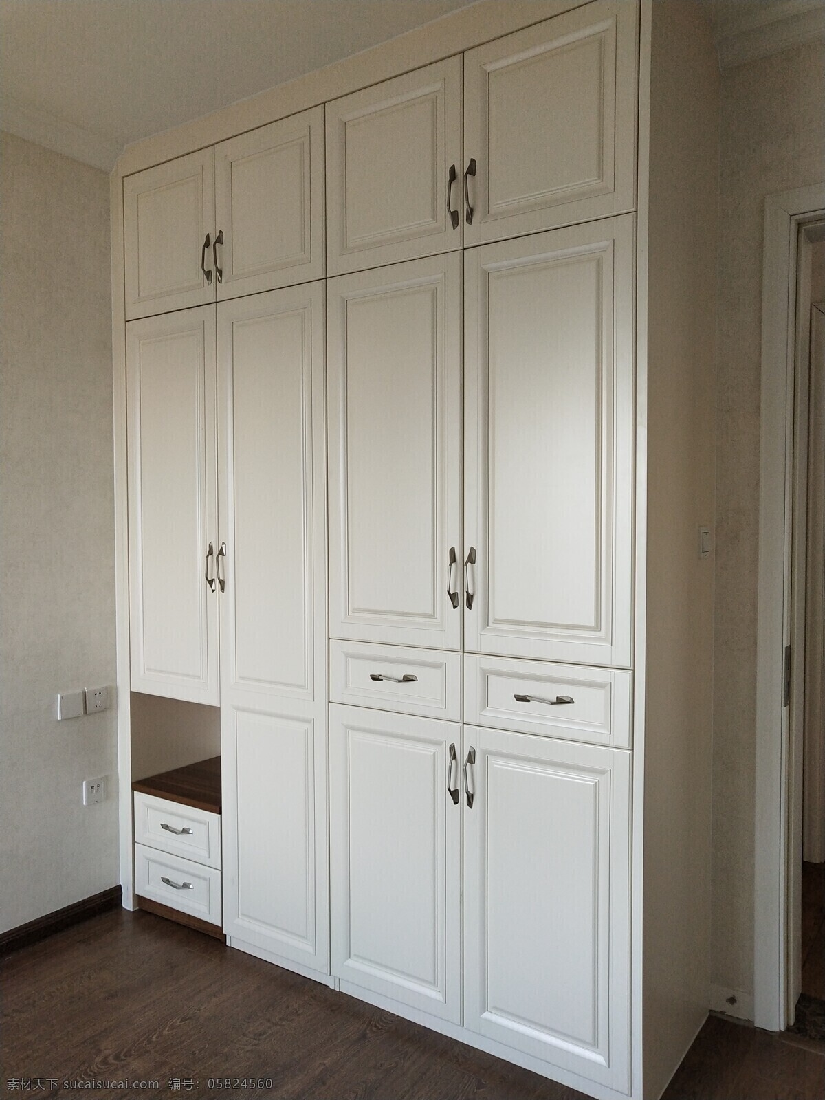 衣柜 简欧 欧式 造型 卧室 现代 简约 美式 家具米白色 白色 全屋定制 室内家具 建筑园林 室内摄影