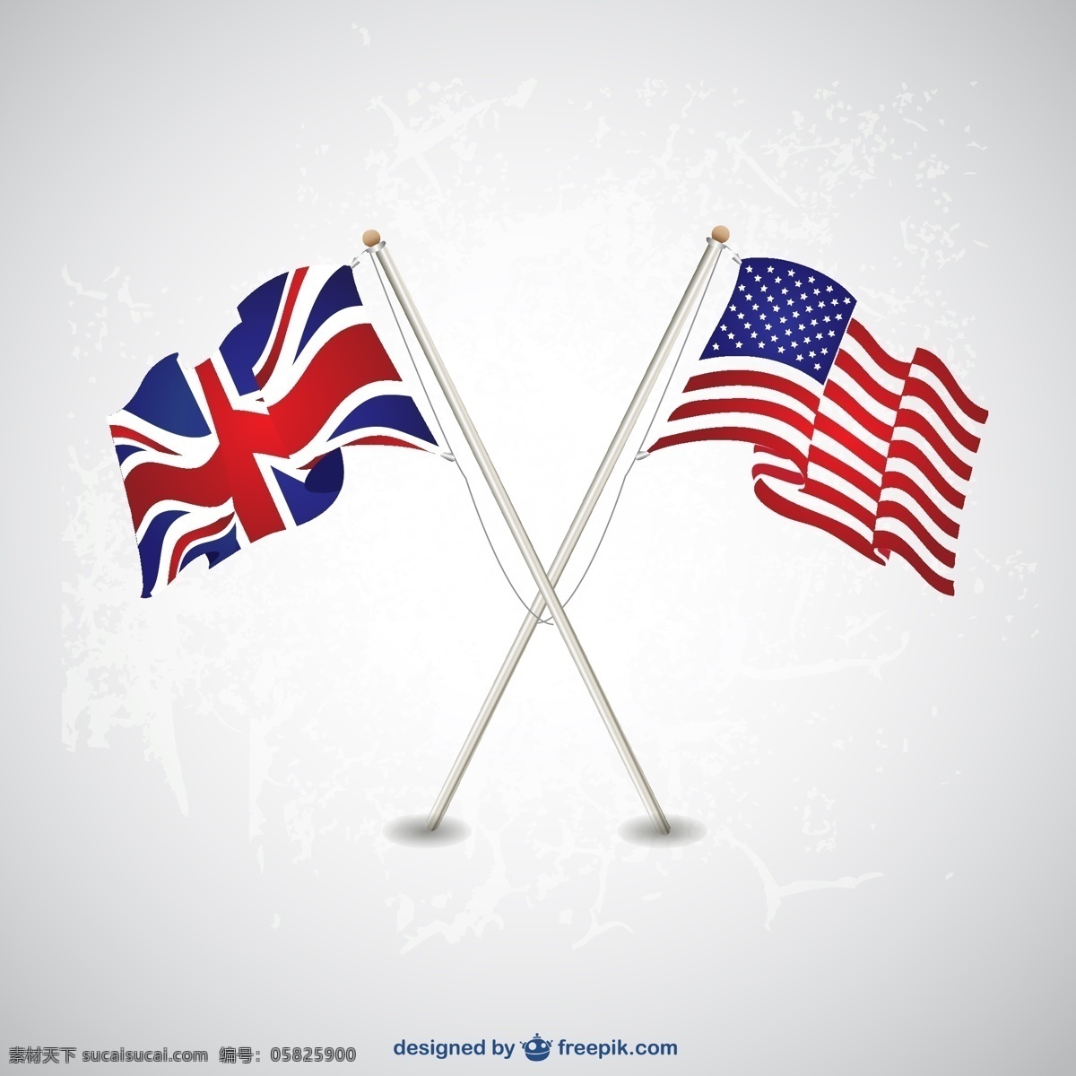 美国 英国 国旗 模板 旗帜 波浪 蓝色 颜色 图形 布局 平面设计 独立纪念日 符号 日 白色