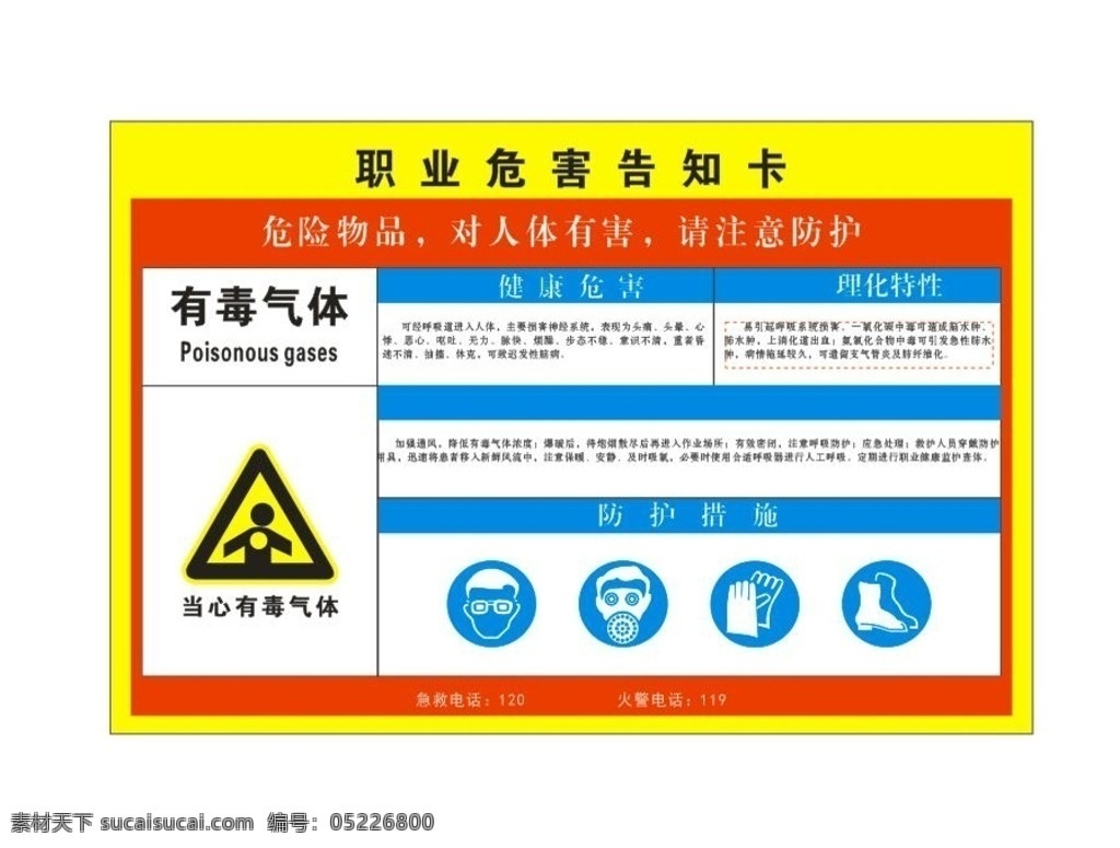 安全告知卡 有毒气体 危险告知卡 安全知识 工厂标识 安全标识 海报