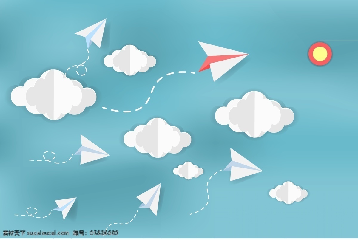 纸飞机 白云 目标 成功 飞向 商务 电子商务 科技 办公
