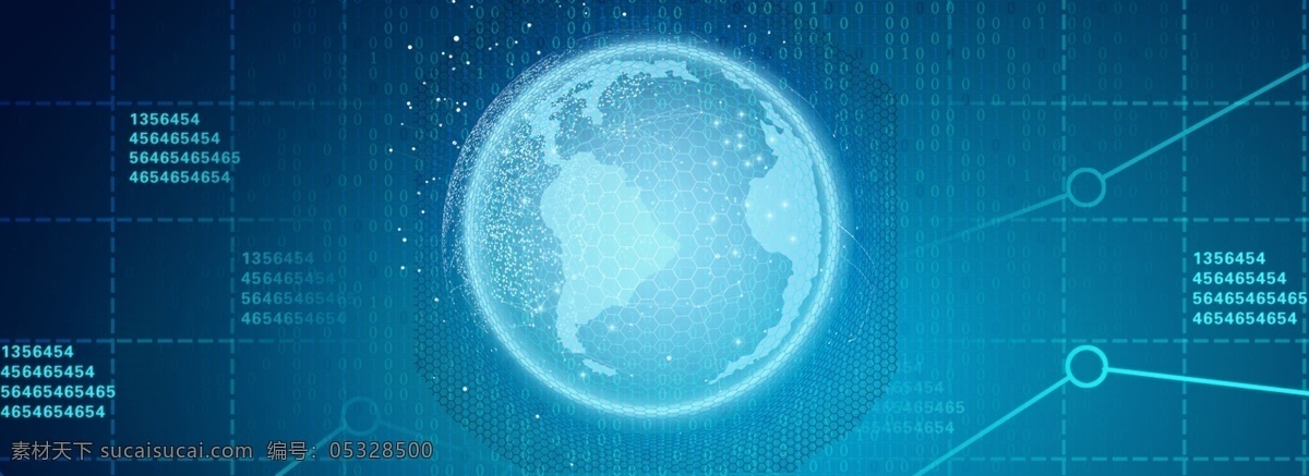 蓝色 科技 地球 banner 背景 科技感 金融 电子 海报 格子