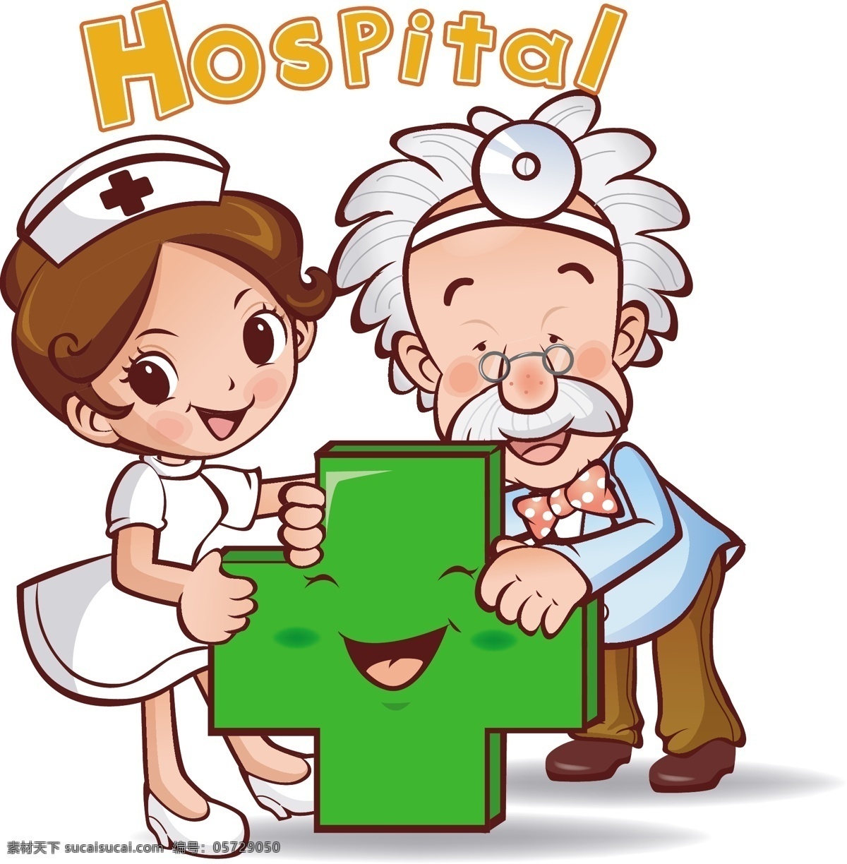 医生 小护士 卡通 动漫 插画 医院 医护人员 可爱小护士 和谐 友善 十字标志 动漫动画 动漫人物