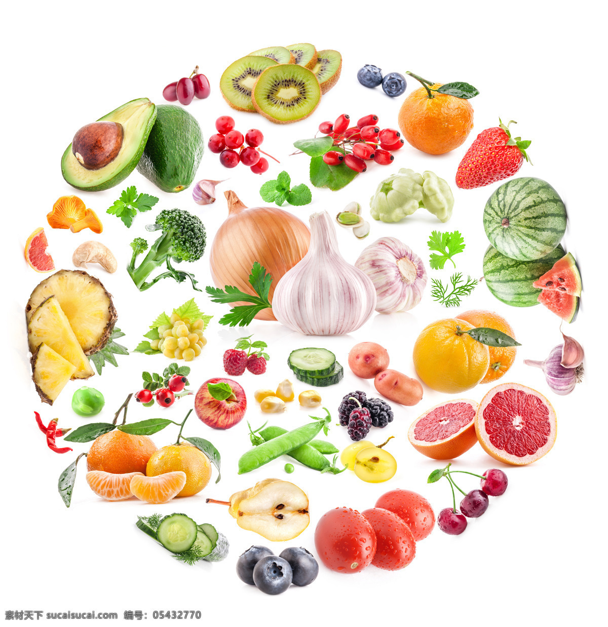水果 蔬菜 汇集 绿叶 食物 美食 水果蔬菜 餐饮美食 新鲜的水果 新鲜的蔬菜 水果蔬菜汇集 水果图片