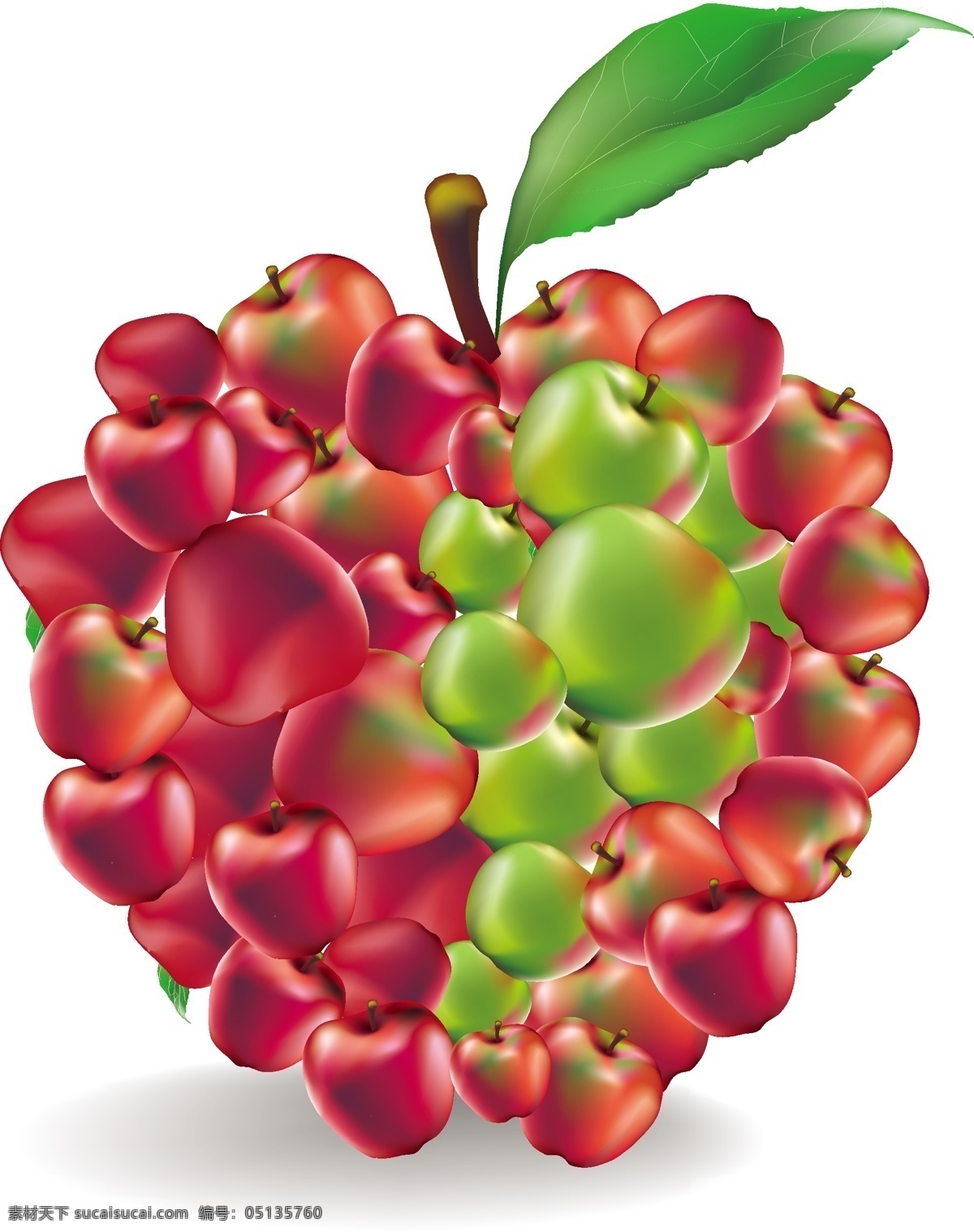 创意苹果 矢量水果 新鲜水果 果实 苹果 蔬菜水果 生物世界 矢量素材 白色