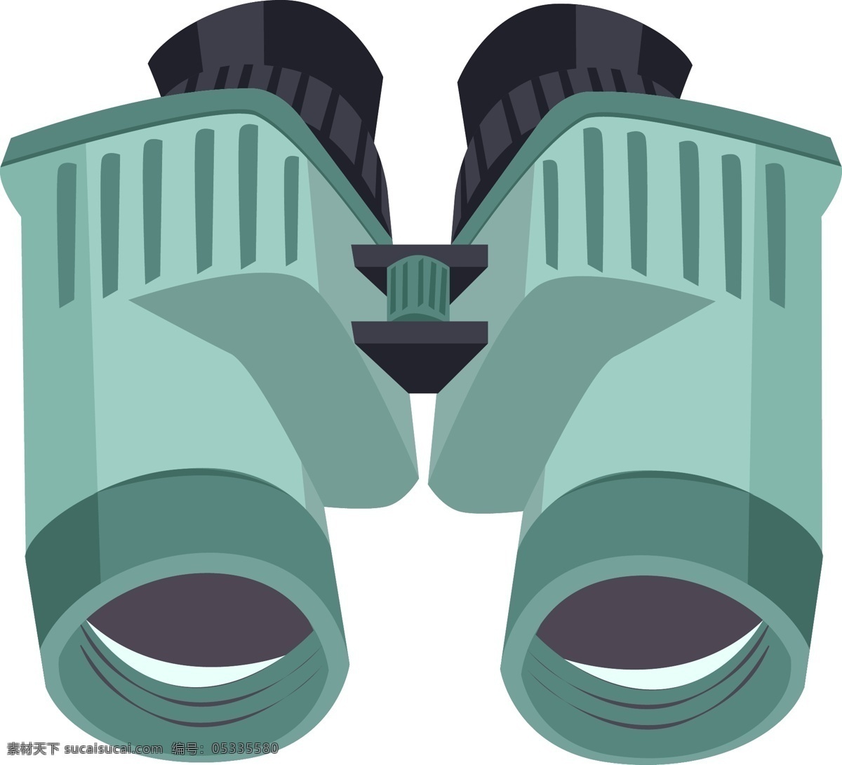 浅蓝色 望远镜 插画 天文望远镜 卡通插画 远观的望远镜 手绘 创意