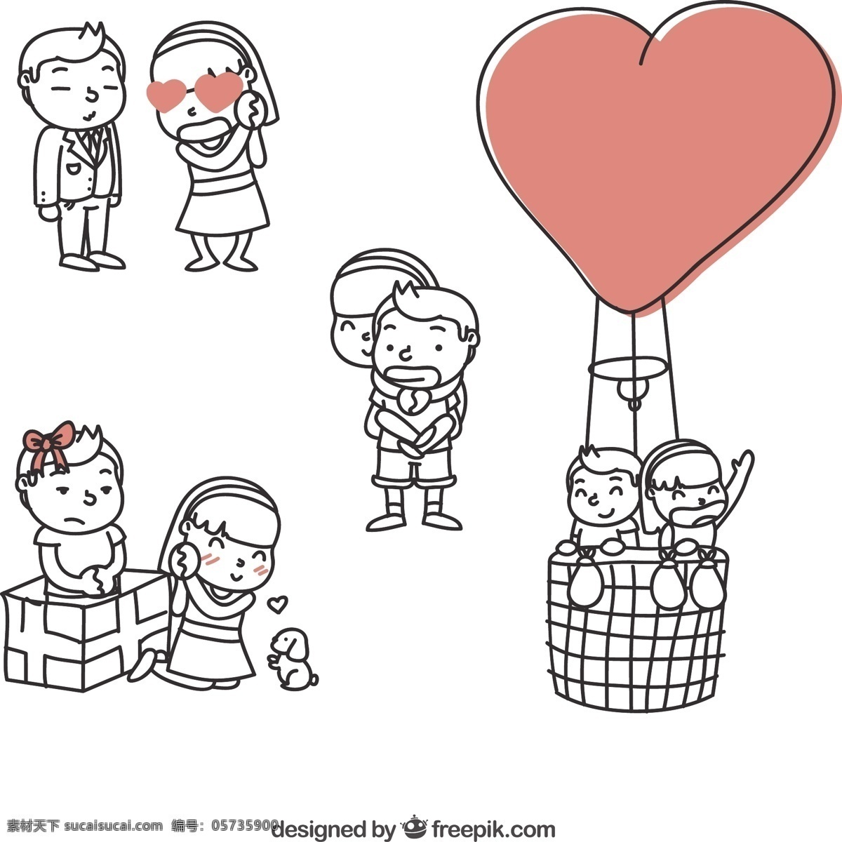 手绘情侣 心中有爱 绘制 气球 可爱 夫妇 绘画 空气 浪漫 空调 手工 关系 爱情 情侣 手绘 男朋友 女友 图标 高清 源文件