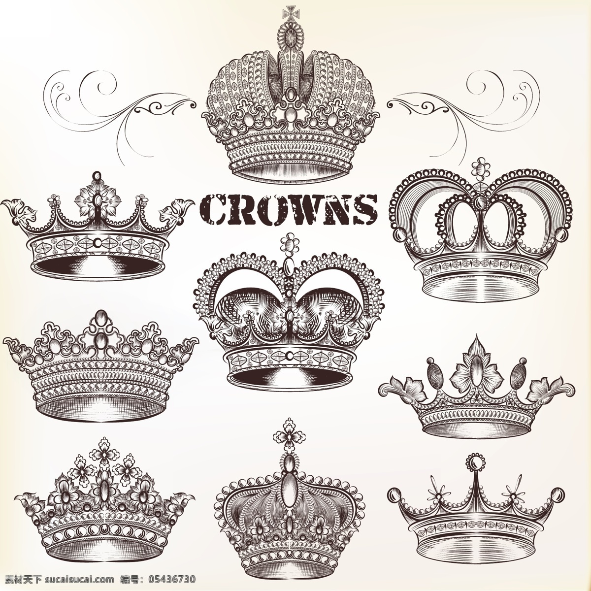 冠收藏 王冠 公主 皇室 国王 王后 国王王冠 王子 收藏 套装