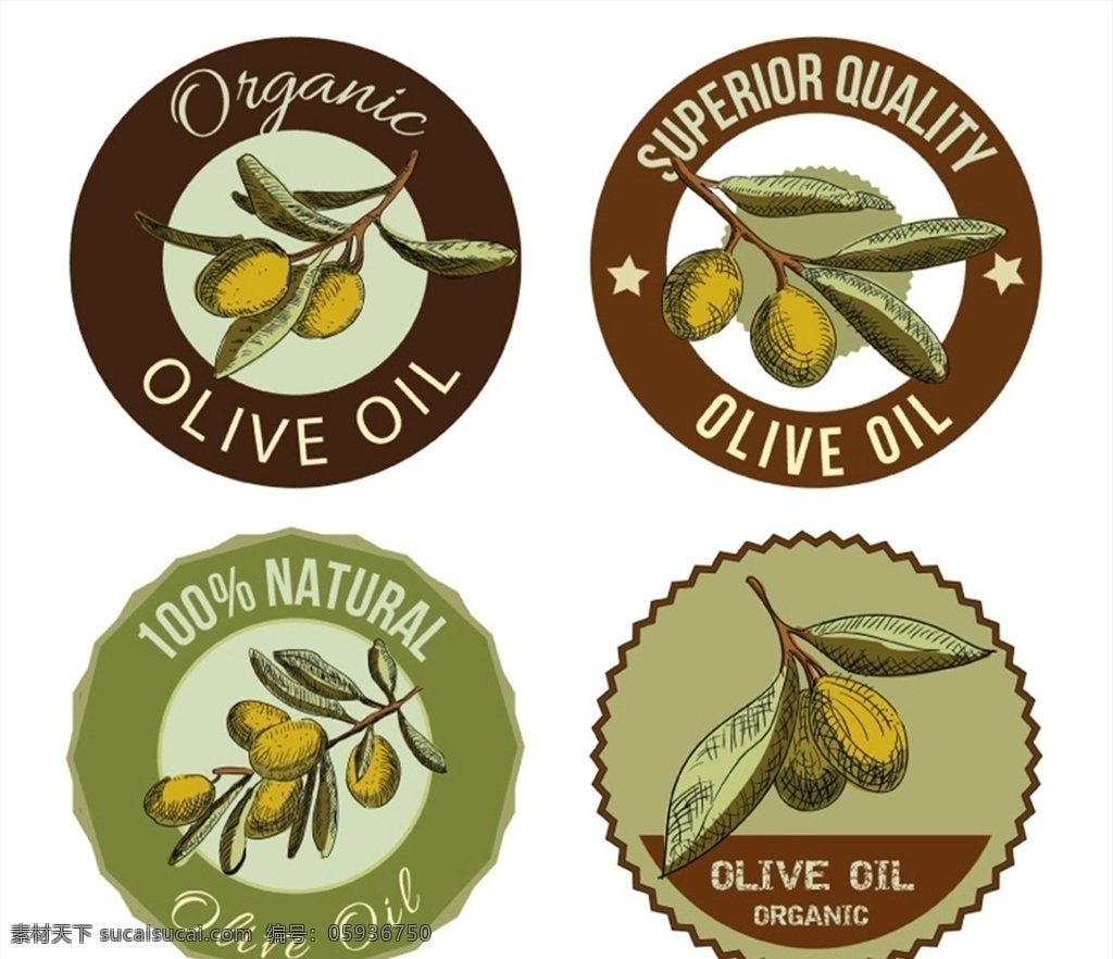 橄榄油 标签 产品 高品质 优质 纯天然 矢量 高清图片