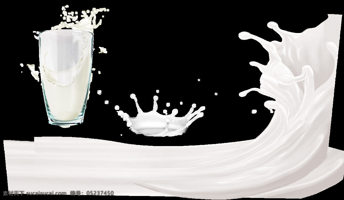 手绘 丝 滑 牛奶 元素 营养 丝滑 玻璃杯 免抠
