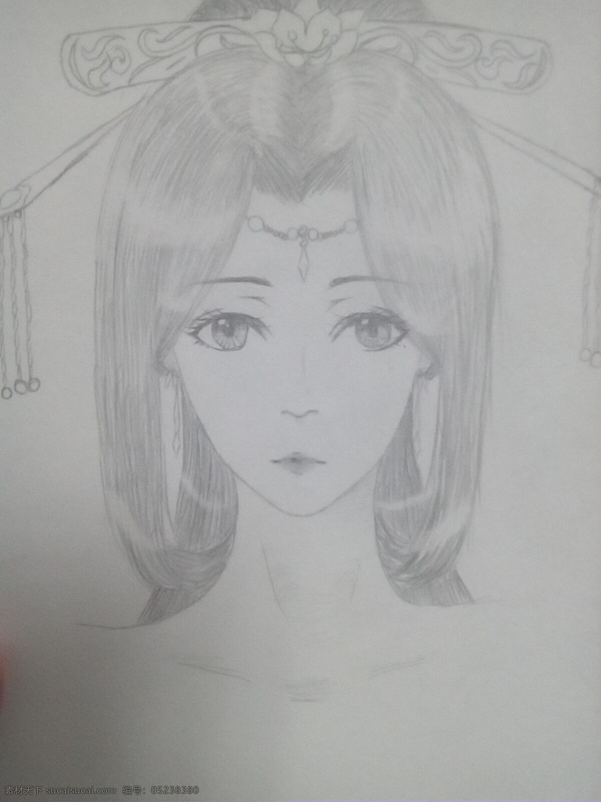 美人痣 古风 人物 手绘 忧郁 铅笔画 动漫动画