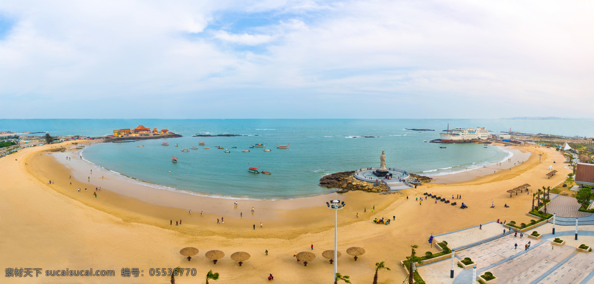 海滩 沙滩 海边 天空 水 海洋 全景 黄金海岸 福建 自然景观 建筑景观