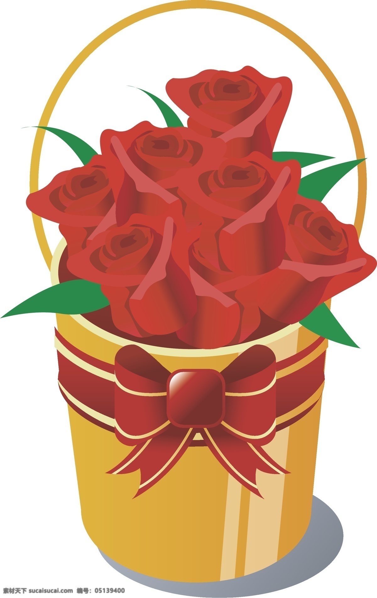 玫瑰 桶 缎带 红玫瑰 花篮 花束 节日素材 礼品花 玫瑰花束 情人节 玫瑰桶 花筒 矢量图库 情人节七夕