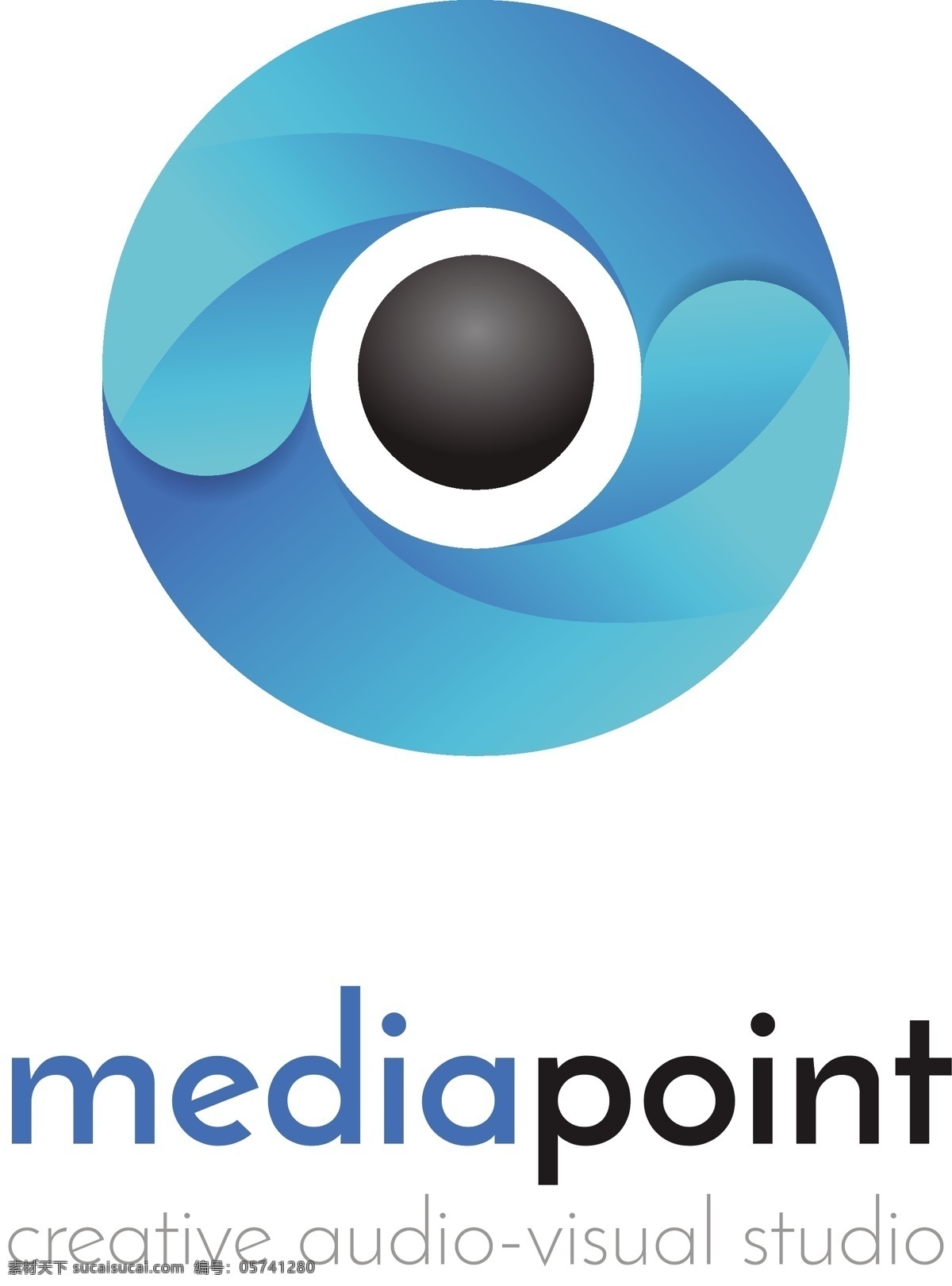 媒体标志设计 商标 品牌 抽象 颜色 最小 指南 蓝色 圈 媒体 身分