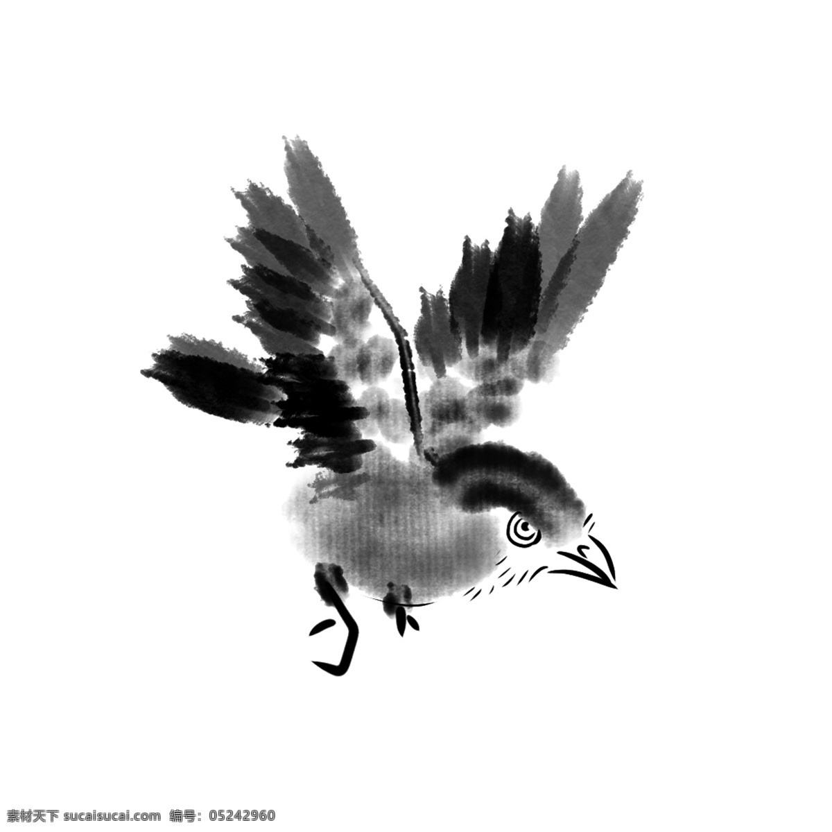 黑色 水墨 飞鸟 插画 黑色的飞鸟 鸟翅膀 飞行 鸟爪 动物 飞禽 捕食 猎物 艺术 水墨飞鸟插画