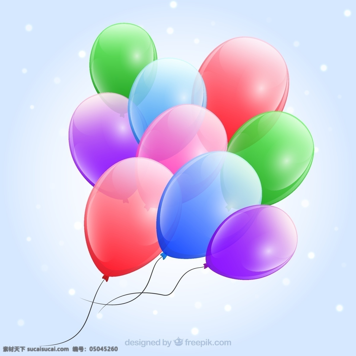 缤纷 彩色 气球 矢量 节日 光泽 矢量图 格式 高清图片