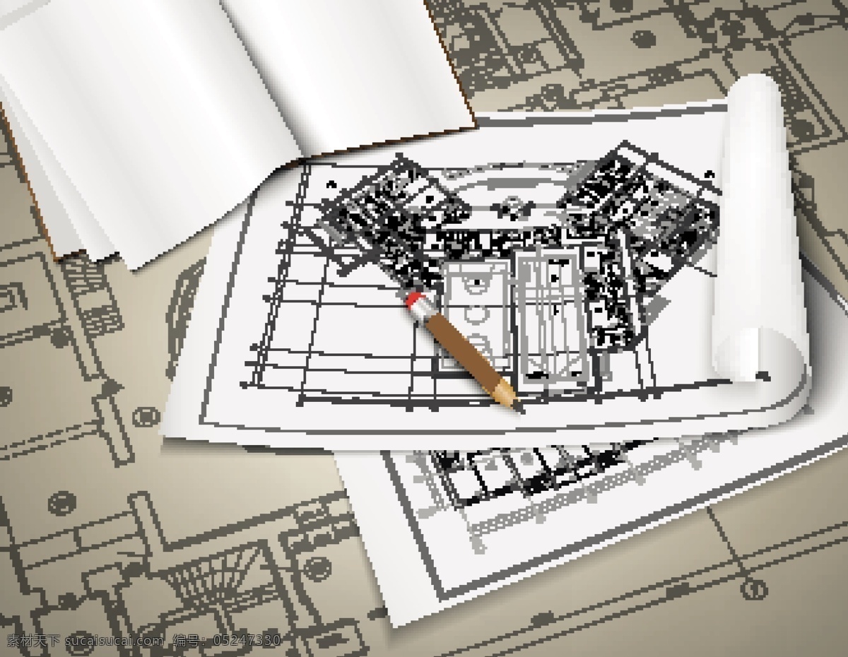 施工图素材 图纸 图纸设计 建筑图纸 古老图纸 矢量素材 施工图 宣传展板 矢量背景 工业生产 现代科技 白色