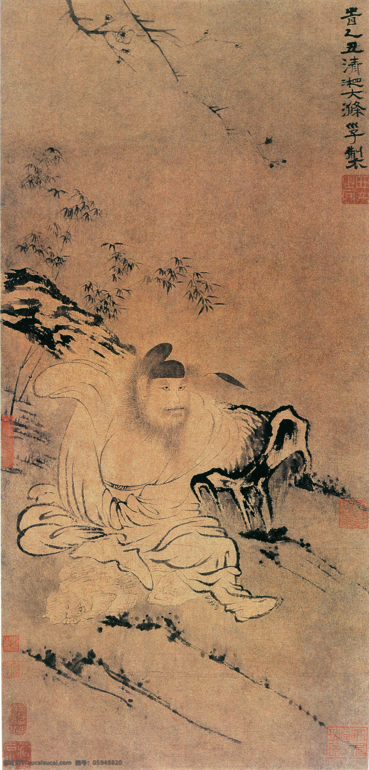 小桥流水 人家 壁画 古代人物 人物 人物画像 小桥流水人家 中国风 中国文化 中华艺术绘画 民间人物 文化艺术