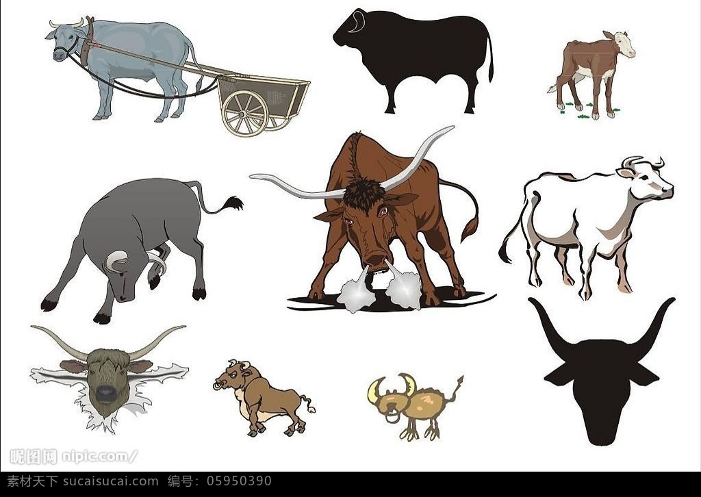 精选 coreldarw 矢量图 家畜 牛 生物世界 家禽家畜 矢量 动物 矢量图库