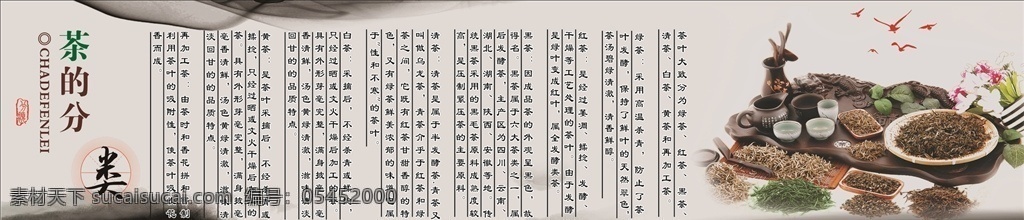 茶叶的分类 茶的分类 茶文化 茶艺 中国风背景 茶的品种 室外广告设计