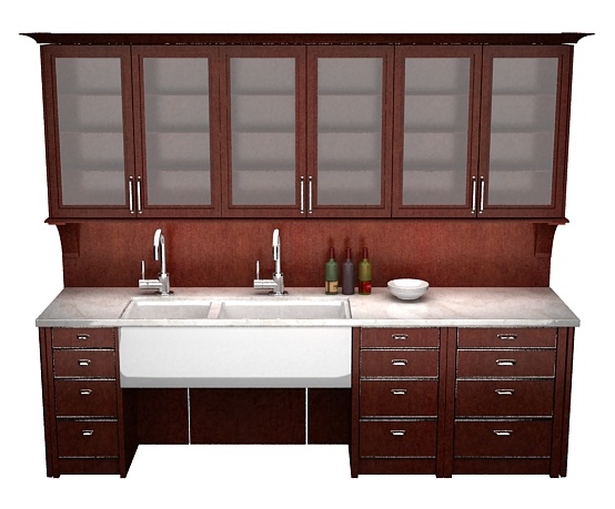 大容量 厨房 吊柜 水龙头 油烟机 灶具 洗菜盆 3d模型素材 室内装饰模型